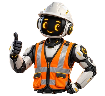 Builder Agent in a construction vest and hard hat